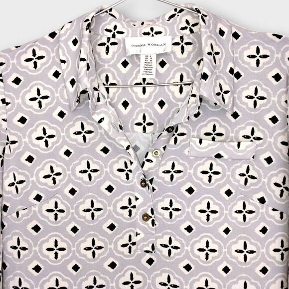 Donna Morgan Womens Dress Sz 6 Grey Jersey Collar Pullover Casual Work Business‎ - Picture 3 of 13